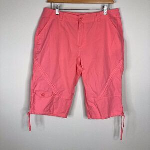 Lulu-B Bermuda Shorts Women's 12 Pockets Pink Beach Outdoor Cotton Spandex READ